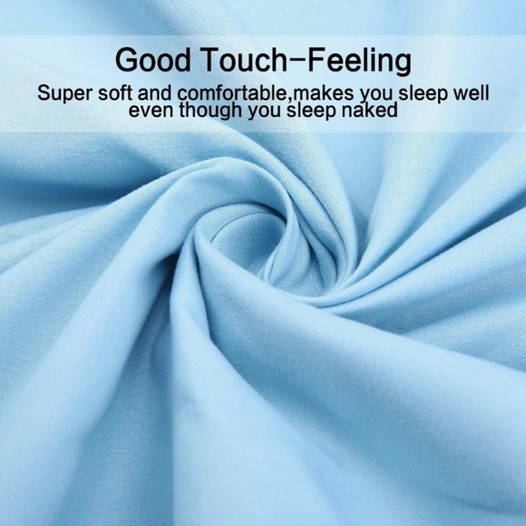 4 Piece Sheet Set Full Size Baby Blue - Picture 3 of 8